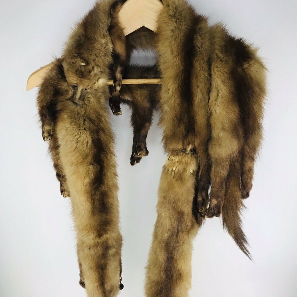 Vintage Mink Stole 4 Pelts With Head Full Body Bro